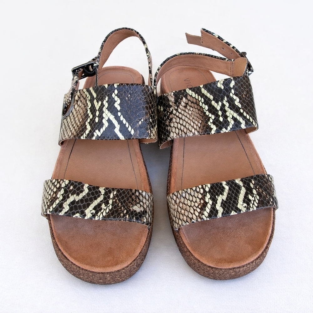 Vionic Louis Snakeskin Platform Slingback Sandals Sz 10 | Comfort Ortho Wedge